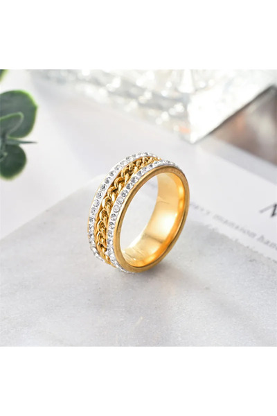 Peach Jewelry Γυναικείο δαχτυλίδι από ανοξείδωτο ατσάλι 304 με ζιργκόν, μέγεθ...