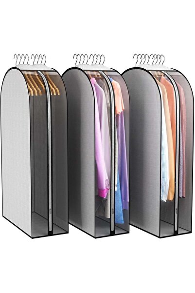 Arabest 3Pcs 10" Gusseted Garment Bags, 40" Suit Bags for Closet Storage, Sid...