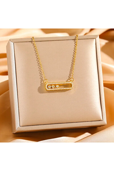 Peach Jewelry Peach Jewerly Γυναικείο Κολιέ Από Χάλυβα Τιτανίου Επιχρυσωμένο