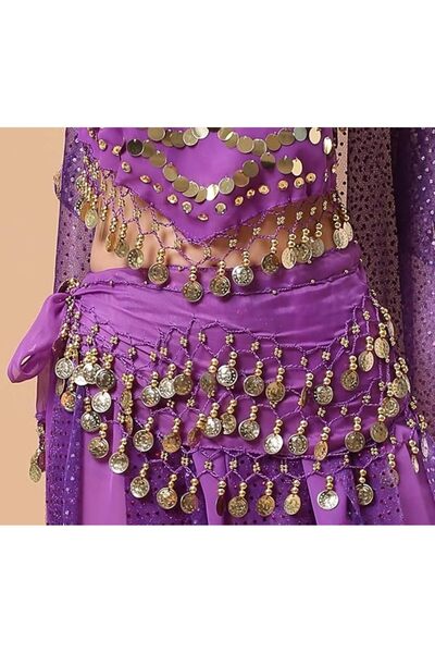 Arabest Belly Dance Hip Scarf, Women's Dance Scarf with 128 Gold Coins, Chiff...