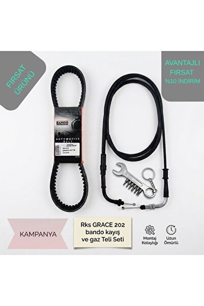 Rks GRACE 202 - Uyumlu Kayış /S19-018/ 835X20X30 ve Gaz Teli (2'li Paket)