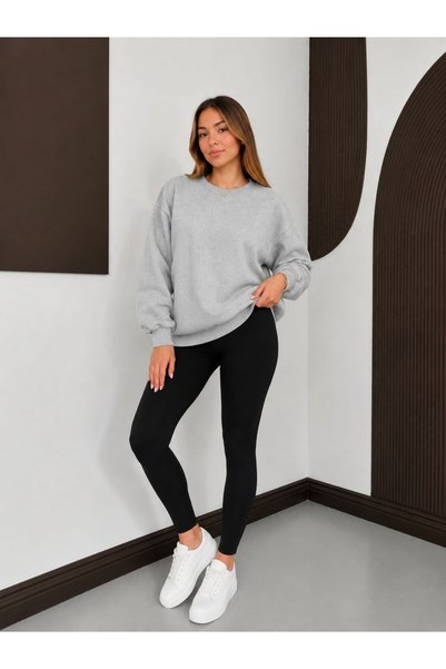 ESADE Women's Navy Blue Star Print Motif Gray Sweatshirt