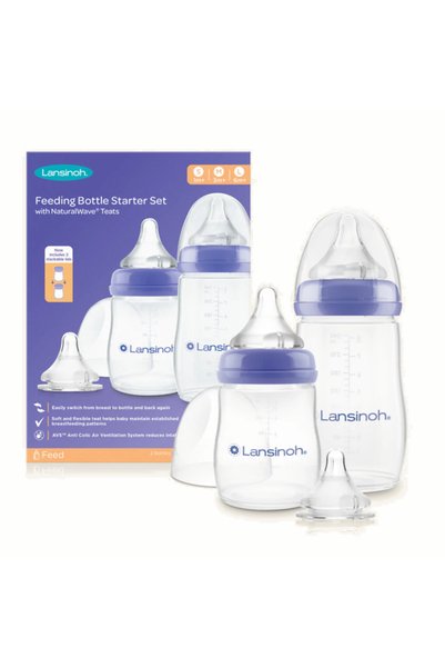 Lansinoh NaturalWave Σετ Πλαστικών Μπουκαλιών 160ml + 240ml (3 τεμάχια)