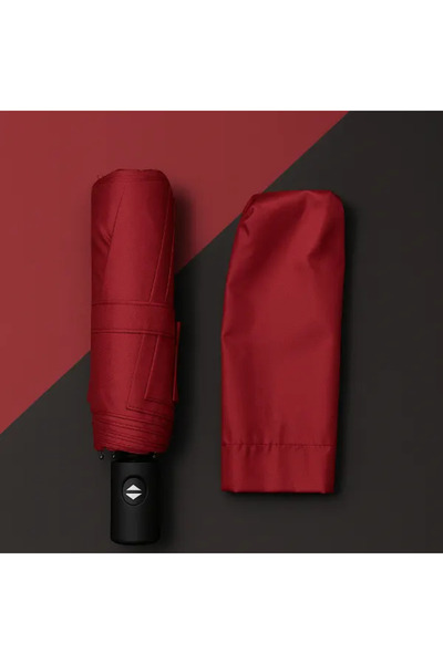 Velluna Home Bordo Kılıflı Otomatik Kompakt Şemsiye