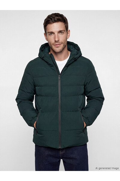 LC Waikiki Rmz Gi̇yi̇m Farkiyla Standard Fit Hooded Men's Puffer Jacket