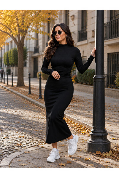 Kokosh moda فستان نسائي أنيق لا يتأثر بمرور الزمن، ذو ياقة دائرية وأكمام طويل...