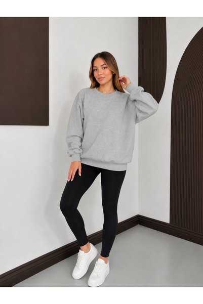 ESADE Women's Navy Blue Star Print Motif Gray Sweatshirt