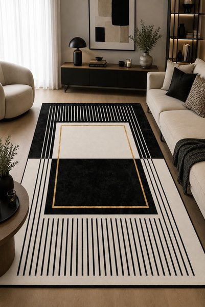 Dally Home Dijital Baskılı Kaymaz Taban Yıkanabilir Desenli Salon Halısı Mutf...
