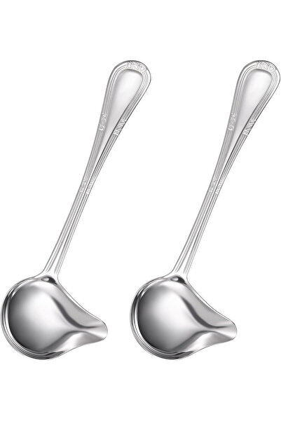 Generic Brand Set 2 polonice sos cu vârf, pentru sos și sosuri, inox, argintiu