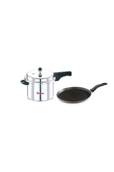 Chefline 7.5L Aluminium Pressure Cooker + 26 cm Tawa Set