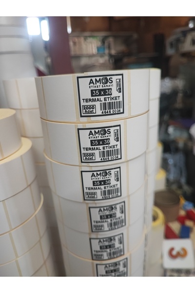 AMOS ETİKET SANAYİ Amos Etiket 35x30 Termal Etiket 2000'li