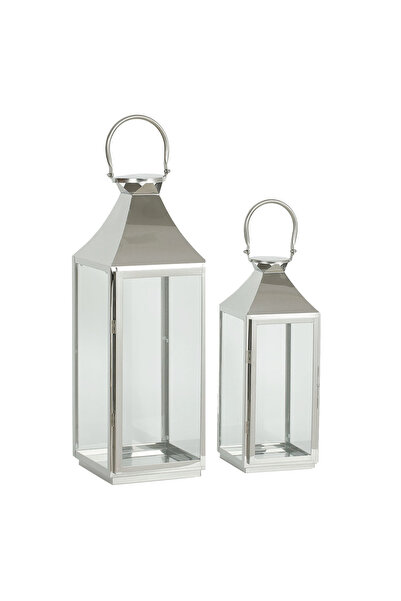 OEM Σετ 2 τεμαχίων φανάρια INOX σε ασημί χρώμα ANKOR