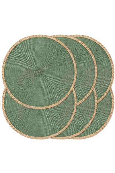 Generic Brand Set 6 suporturi masă rotunde,38 cm,verzi