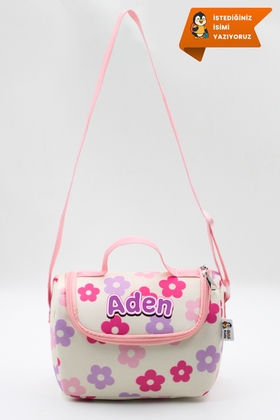 Hevi Kids HeviKids Kişiye Özel İsimli Beslenme Çocuk Çantası - Pembe Çiçekler...