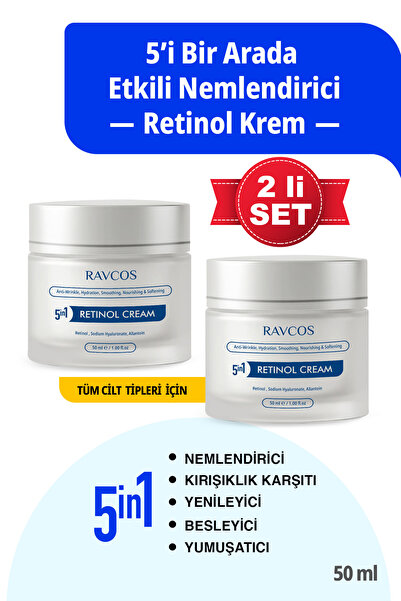 Retinol Krem – 5 Etki Bir Arada Onarıcı ve Yenileyici Leke Karşıtı Bakım (2x50 ML)