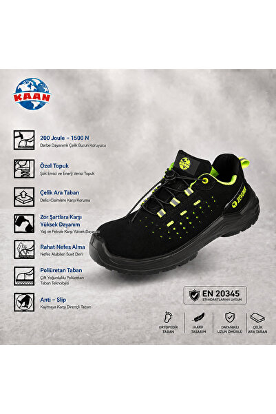 Zevorx Yazlık S1P Yeşil İş Güvenliği Ayakkabısı
