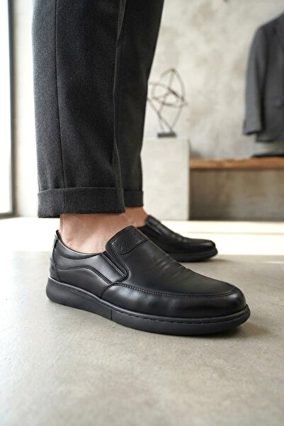 Zerenyus Zrj0410 Business Casual Laceless Men's Comfort Classic Shoes - Black