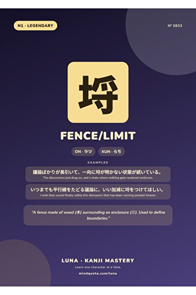 OEM Poster Gard si Limita Kanji, Arta Caligrafie Japoneza, Carton 250g, A4