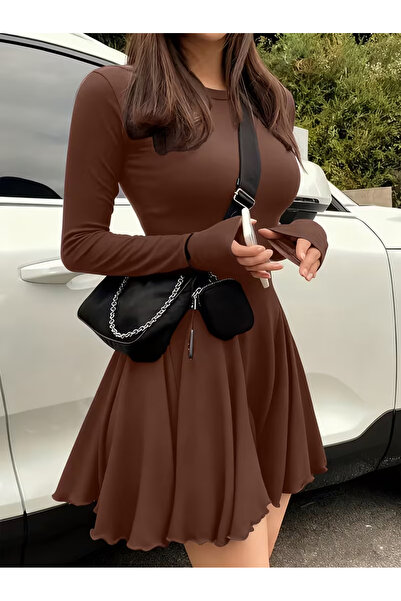 Machetta Women's Long Sleeve Mini Casual Dress