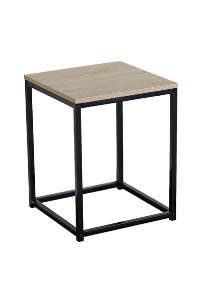 OEM Τραπέζι MDF με μελαμίνη σε απόχρωση ξύλου και μεταλλικό σκελετό σε μαύρο ...