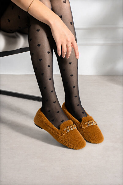 FootFrenzy Pantofi de casă din pluș pentru femei Livia |   Loafer cu lanț și ...