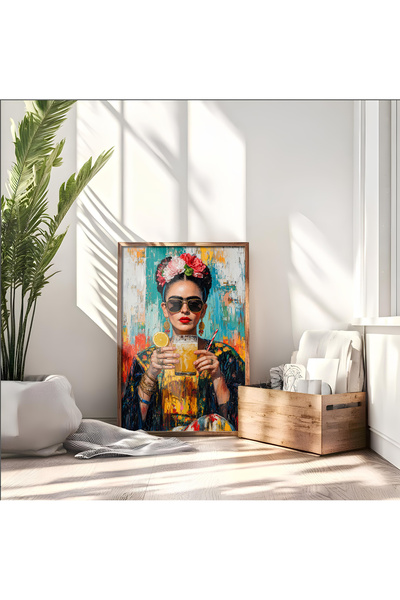 alphobitasarım Design artistic și modern, pictură decorativă de perete Frida ...