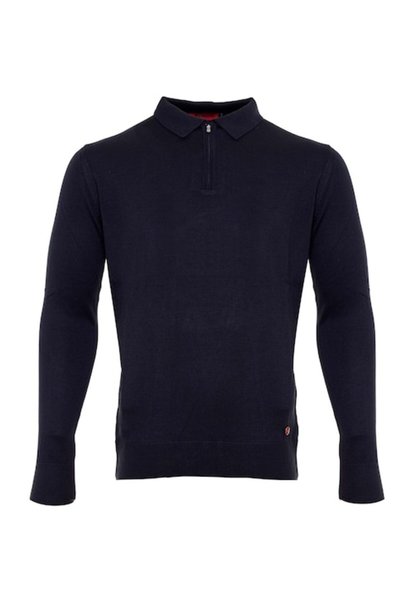 Monarch Pulover bărbătesc cu guler polo și fermoar, negru