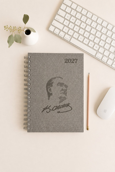 Lizy Ataturk 2027 Daily Agenda – 17X24 Cm, Thermo Leather Cover