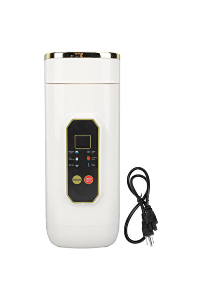 Generic Brand Fierbător electric portabil, ceainic, 450 ml, inox, alb