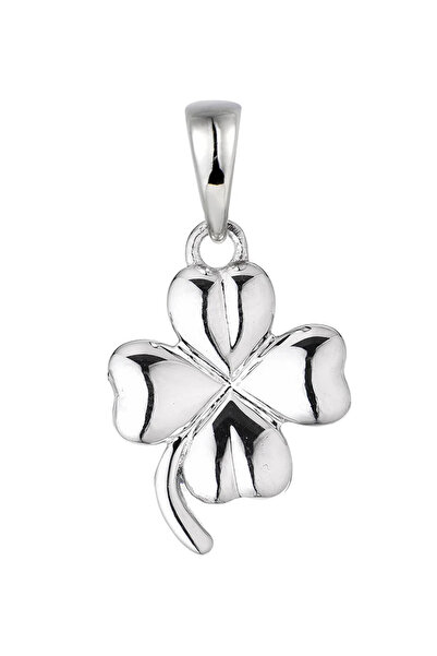 Peach Jewelry Μενταγιόν Λάουρα Ασήμι 925 Ρόδιο Τετράφυλλο Τριφύλλι
