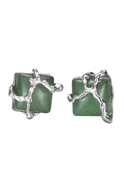 Peach Jewelry Σκουλαρίκια Ιζαμπέλα Ασήμι 925 Ρόδιο Περίτεχνα με Πέτρα Αβεντου...
