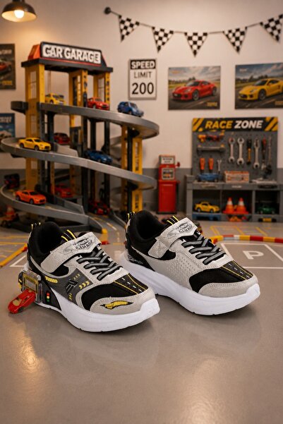 minibonito Boys' Orthopedic Garage Sole Sports Shoes – Double Metal Trolley D...