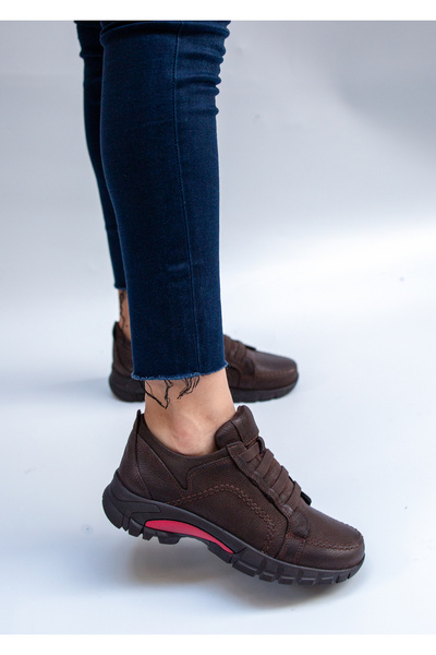 Mammamia 5506 Eren Shoes&Bag Genuine Leather Nubuck Rubber Lacing Detailed Se...