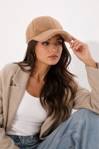 Wearflawless Women's Plush Hat, Winter Plush Hat with Brim and Soft Fleece, Trendy Casual Sports Hat, Winter Gift
