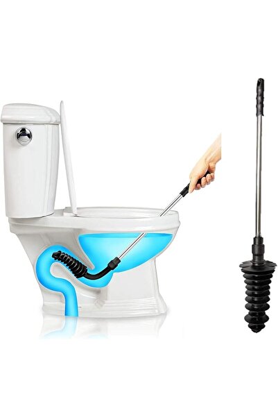HOMEGOAL Toilet Plunger, Siphon Type Toilet Clog Remover, Flexible Rubber Hea...