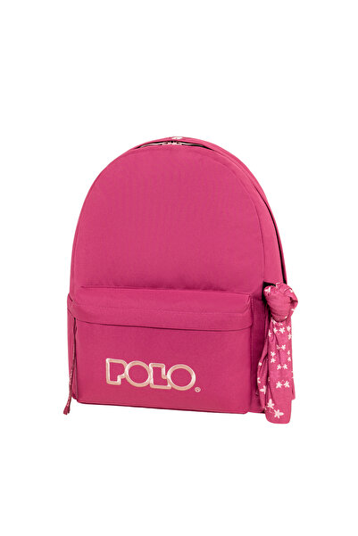 Polo Γνήσιο Σακίδιο Πλάτης Scarf με 1 Θήκη Ροζ (4438)