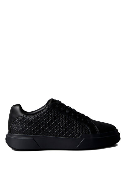 Calvin Klein Men's Black Sneakers CHUNKY CUPSOLE LACEUP LTH AOP