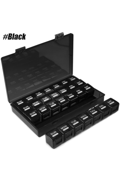 Choice Black Pill Organizer Monthly, Moisture-Proof 4 Weeks Pill Box, Medicin...