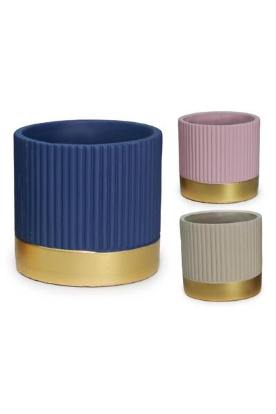 VIOSARP Κεραμικό Δοχείο Σχέδιο Lux Gold 14x14x13εκ. - 3 Χρώματα - 1 Τεμάχιο (...
