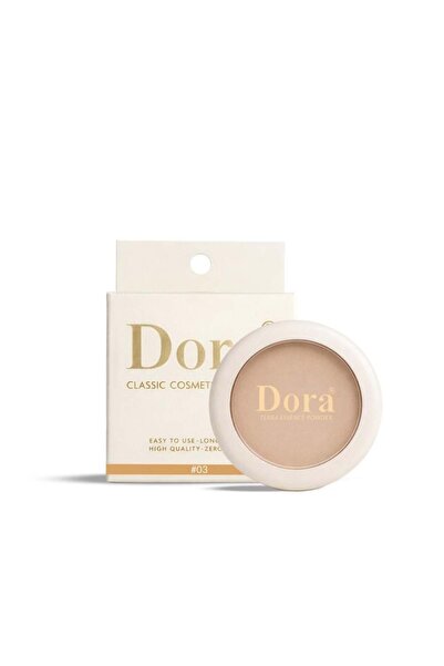 DORA بودرة مضغوطة مخملية لتثبيت المكياج وتغطية العيوب خالية من الزيوت طويلة الأمد بتأثير مطفي للوجه 03