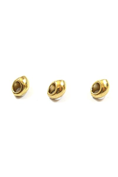 NO BRAND Χάντρα μεταλλική οβάλ αντικέ 8mm (Αντιγραφή) - Χρυσό