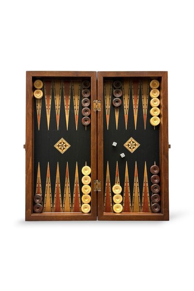 Helena Set de șah și table, Lemn și sidef, 100% lucrat manual 2218 BLK
