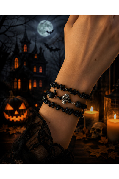 Genel Markalar kadın gotik bileklik halloween cadılar bayramı kuru kafalı roc...