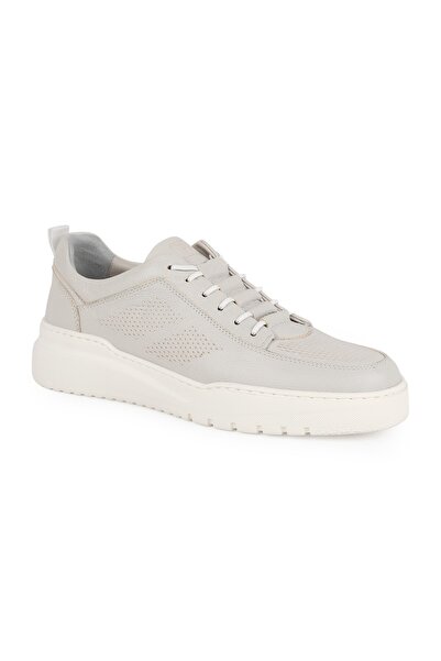 Libero Men's Sneaker Shoes Genuine Leather Antique Perforated Lace-Up White T...