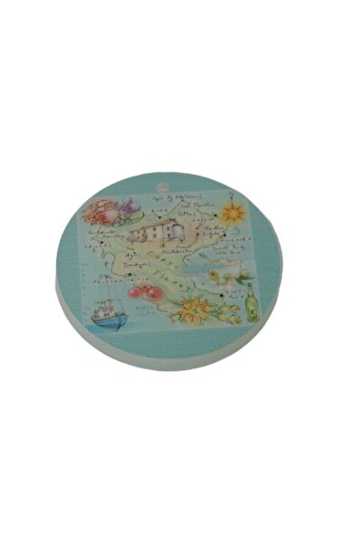 NO BRAND Κέρκυρα με χάρτη στρογγυλό κρεμαστό plexiglass 40mm/10 τμχ