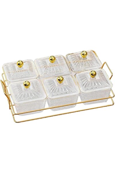PYEBE Nut and Candy Serving Platter, Divided Snack Serving Bowls, Plastic Com...