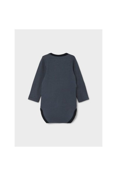 name ıt Body tip kimono din lână merino fină, cu imprimeu vulpe albastră