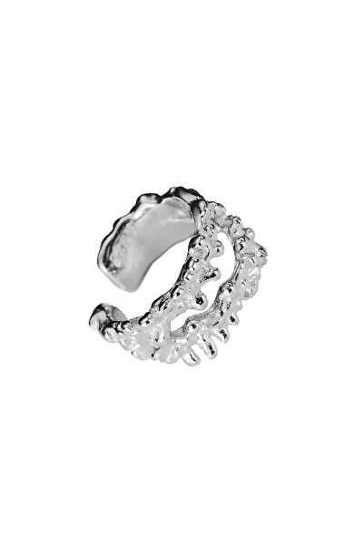 Peach Jewelry Ιζαμπέλα Σκουλαρίκια Τύπου Earcuffs Ασήμι 925 Ρόδιο Ανάγλυφο Δι...