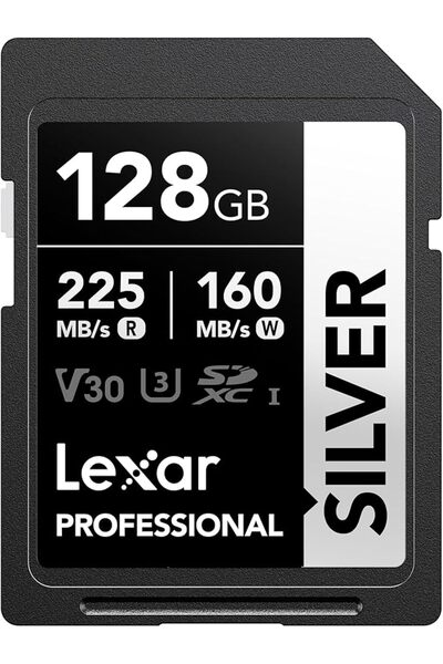 Lexar Media بطاقة ذاكرة ليكسار الاحترافية الفضية SDXC سعة 128 جيجابايت، UHS-I...