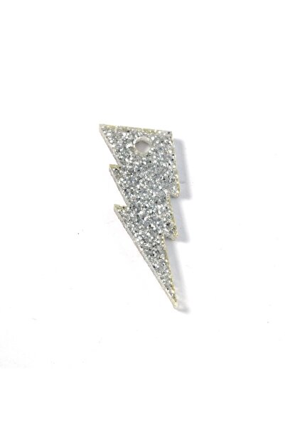 NO BRAND Κεραυνός glitter plexiglass κρεμαστό 32x14mm - %ce%b1%cf%83%ce%b7%ce...